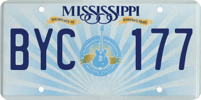 MS license plate BYC177