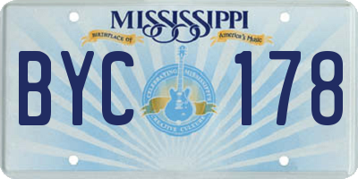 MS license plate BYC178