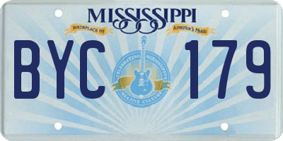 MS license plate BYC179