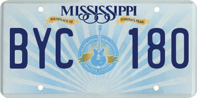 MS license plate BYC180