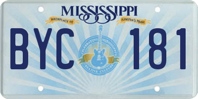 MS license plate BYC181