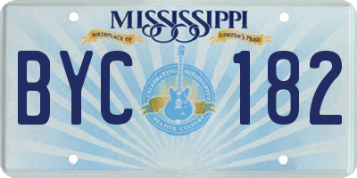 MS license plate BYC182