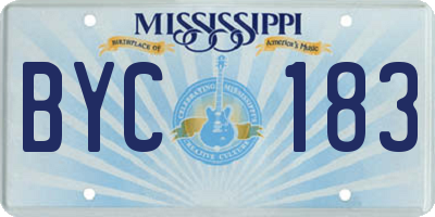 MS license plate BYC183
