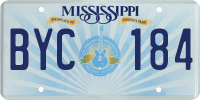 MS license plate BYC184