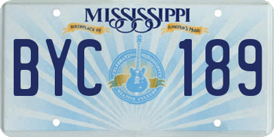 MS license plate BYC189