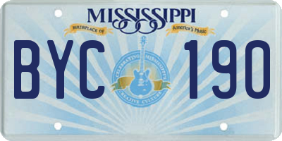 MS license plate BYC190