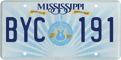 MS license plate BYC191