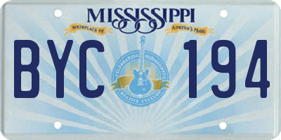 MS license plate BYC194