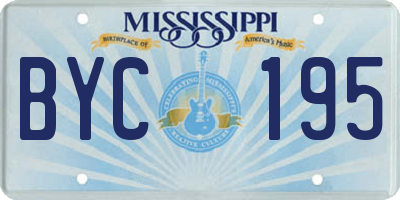 MS license plate BYC195