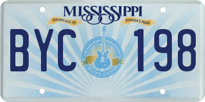 MS license plate BYC198