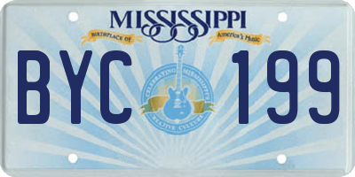 MS license plate BYC199