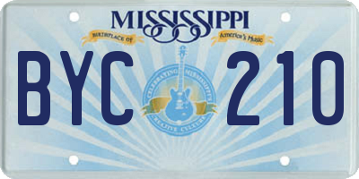 MS license plate BYC210