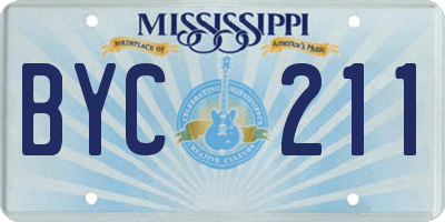 MS license plate BYC211