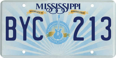 MS license plate BYC213