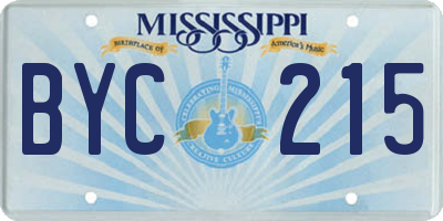 MS license plate BYC215