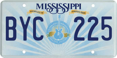 MS license plate BYC225