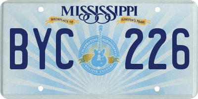 MS license plate BYC226