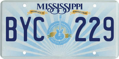 MS license plate BYC229
