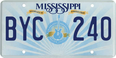 MS license plate BYC240