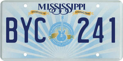 MS license plate BYC241