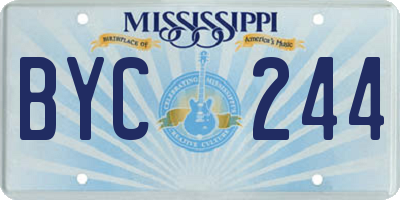 MS license plate BYC244