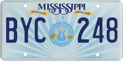 MS license plate BYC248