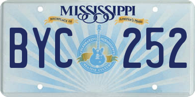 MS license plate BYC252