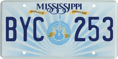MS license plate BYC253