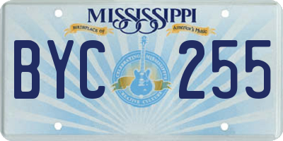 MS license plate BYC255