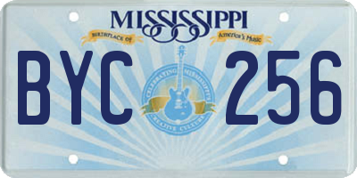 MS license plate BYC256