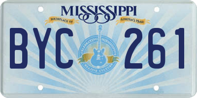 MS license plate BYC261
