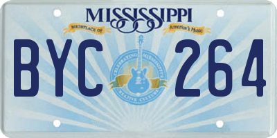 MS license plate BYC264