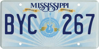 MS license plate BYC267
