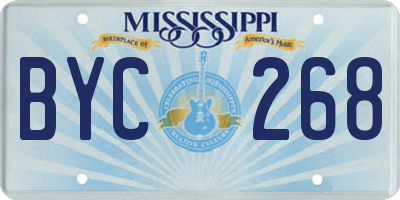 MS license plate BYC268