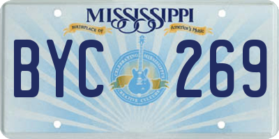MS license plate BYC269