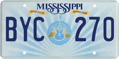 MS license plate BYC270