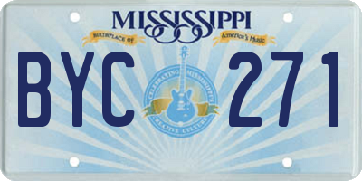 MS license plate BYC271