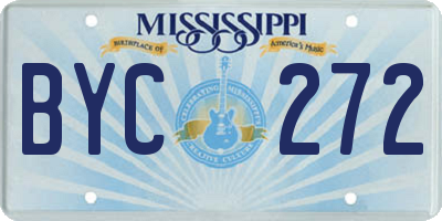 MS license plate BYC272