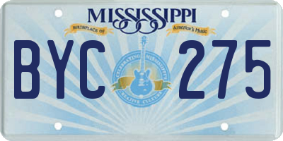 MS license plate BYC275