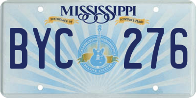 MS license plate BYC276