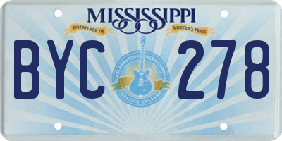 MS license plate BYC278