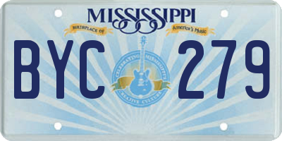 MS license plate BYC279