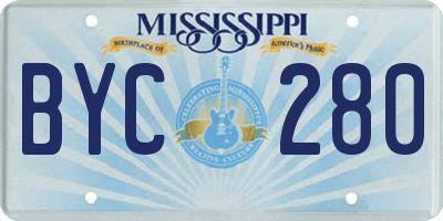 MS license plate BYC280