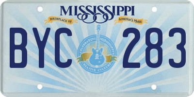 MS license plate BYC283