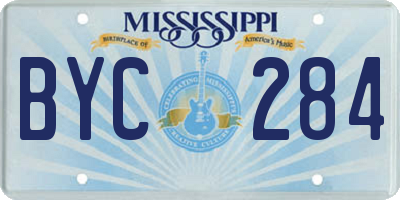 MS license plate BYC284