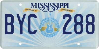 MS license plate BYC288