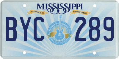 MS license plate BYC289