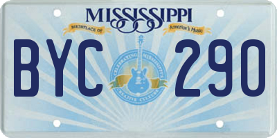 MS license plate BYC290