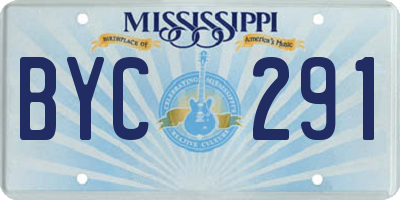 MS license plate BYC291