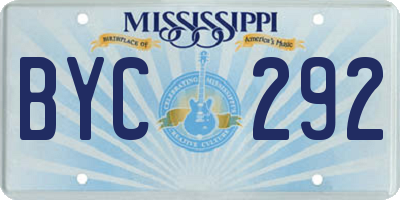 MS license plate BYC292